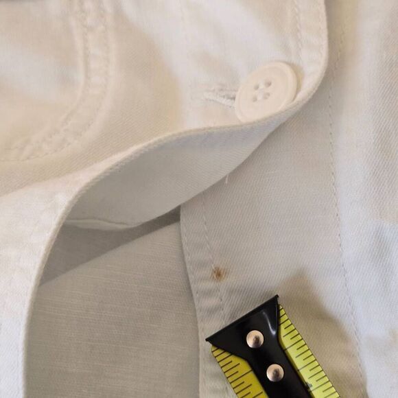 Talbots Womens Soft Linen Blend Button Front Casual Safari Jacket White Small - Picture 10 of 11